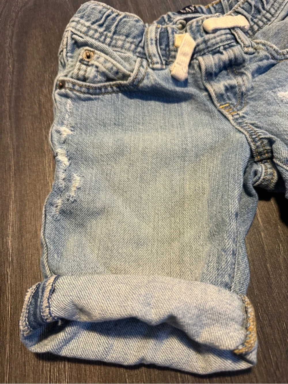 GAP Light Blue Rolled Cuff Denim Shorts